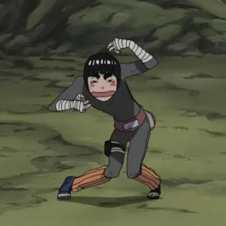 🥠 Rock Lee Naruto anime, martial arts, ninja, fighting, character, fanart telegram sticker