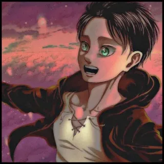 🦋 Eren Yeager Attack on Titan Eren Jaeger, Atak Tytanów, Anime, Manga, Postać, Postać z anime telegram sticker