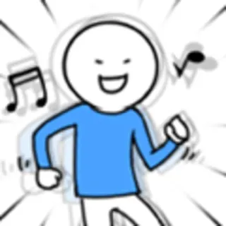 🎵 dancing, music, cartoon, stick figure, joyful, celebration whatsapp sticker