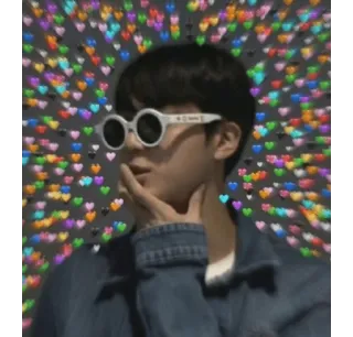 🐹 persona, uomo, occhiali da sole, cuori, affetto telegram sticker