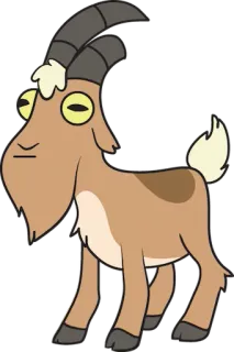 😳 chèvre, animal, dessin animé telegram sticker
