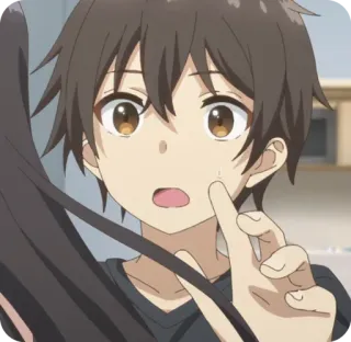 😨 动漫, 男孩, 震惊, 惊讶, 害怕 telegram sticker