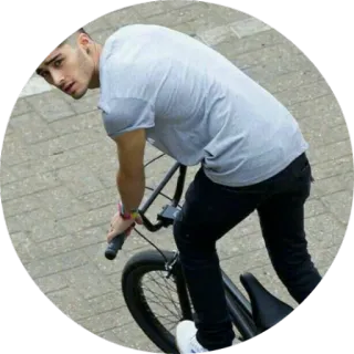 🚶 Zayn Malik Zayn Malik, one direction, singer, bicycle, bmx bike telegram sticker