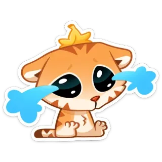 😭 kot, smutny, płaczący, zwierzę, kreskówka, naklejka, słodki telegram sticker