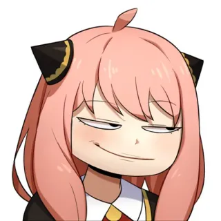 😏 Anya Forger Spy x Family animé, Spy x Family, Anya Forger, tête drôle, dessin animé telegram sticker