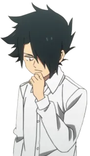 🤔 Ray The Promised Neverland Anime, Ray, The Promised Neverland, Denken whatsapp sticker