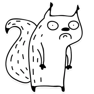 😕 scoiattolo, cartone animato, animale, divertente, carino, adesivo whatsapp sticker
