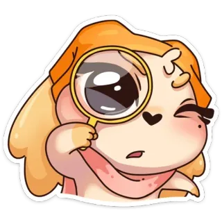 🔎 Desenho animado, Lupa, Investigação, Fofo, Personagem, Kawaii whatsapp sticker