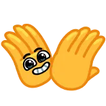 👏 ręce, kreskówka, emotikon, emoji, szczęśliwy telegram sticker