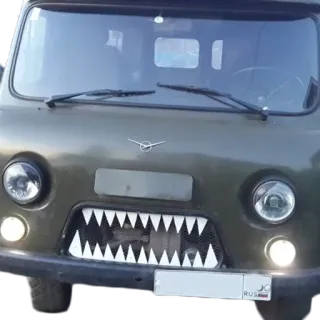 🚘 samochód, pojazd, uaz, zęby, potwór, grill, rekin telegram sticker