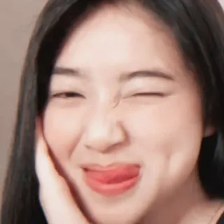 🎀 donna, persona, faccia, occhiolino, lingua, sorriso, asiatica telegram sticker