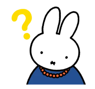 😕 Miffy lapin, lapin, question, mignon, animal, dessin animé telegram sticker