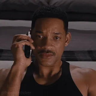 📱 Will Smith @freebeststicker beroemdheid, man, telefoon, acteur, serieus telegram sticker