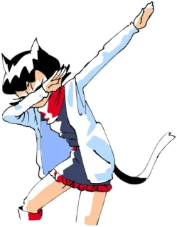 💪 Anime, Orejas de gato, Dab, Lindo, Dibujos animados whatsapp sticker