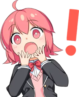 😱 anime, uitroep, geschrokken, cartoon, meisje telegram sticker
