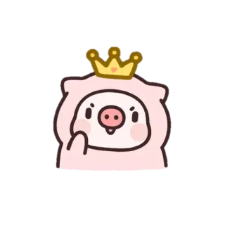 👑 豚, 王冠, 動物, かわいい telegram sticker