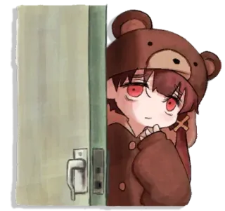 🧸 anime, girl, bear, costume, cartoon, illustration telegram sticker
