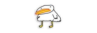 😦 seagull, cartoon, bird, animal telegram sticker