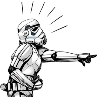 🫵 Stormtrooper Star Wars Stormtrooper, Star Wars, Fantascienza, Impero Galattico, Sci-fi, Elmetto, Soldato telegram sticker
