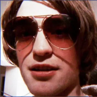 ☘️ aviator sunglasses, person, face, brown hair telegram sticker