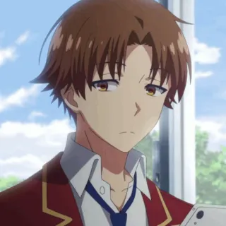 🎲 Ayanokoji Kiyotaka Classroom of the Elite Anime, Adolescente, Sério, Menino, Uniforme whatsapp sticker