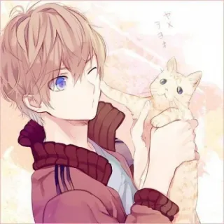 😻 ラミヨォ Anime, Kucing, Lucu, Anak laki-laki, Kartun telegram sticker