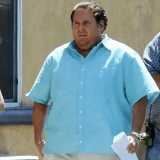 💡 Jonah Hill Джона Хилл, актер, знаменитость, синяя рубашка, кэжуал telegram sticker