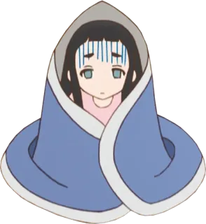 😨 Anime, Ragazza, Coperta, Kawaii, Carino, Cartone animato telegram sticker