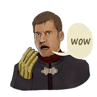 😯 Jaime Lannister Game of Thrones WOW Jaime Lannister, Game of Thrones, WOW, HBO, Fantasy, Personaggio whatsapp sticker