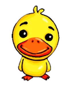 😊 anatra, carino, cartone animato, animale, giallo telegram sticker