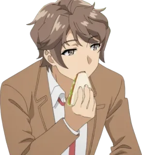 😋 Sakuta Azusagawa Rascal Does Not Dream of Bunny Girl Senpai Anime, Sandwich, Sakuta, Rascal Does Not Dream of Bunny Girl Senpai telegram sticker