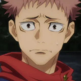 😟 Yuji Itadori Jujutsu Kaisen 动漫, 咒术回战, 虎杖悠仁, 角色, 漫画, 贴纸 whatsapp sticker