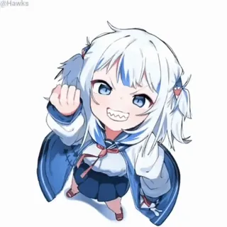 🖕 Gawr Gura Anime, Vtuber, Gawr Gura, Süß, Cartoon, Hai, Anime Mädchen whatsapp sticker