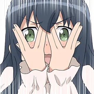 😱 Dziewczyna anime, Podglądanie, Patrzenie, Ukrywanie się telegram sticker