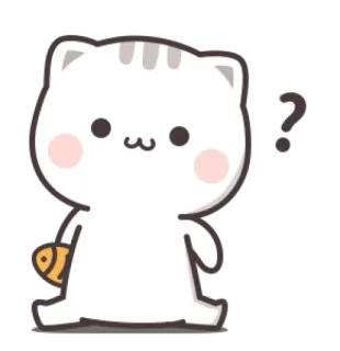 🍼 chat, point d'interrogation, poisson, mignon, autocollant telegram sticker