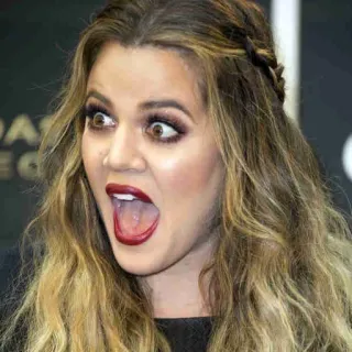 😱 Khloe Kardashian khloe kardashian, celebrity, person, woman whatsapp sticker