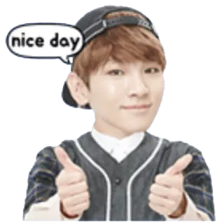 🙌 nice day хороший день, большой палец вверх, человек, позитив, приветствие whatsapp sticker