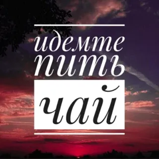☕ идемте пить чай thé, russe, boisson, détente, boisson, invitation whatsapp sticker