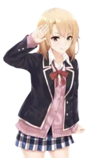 🙃 anime, girl, school uniform, salute telegram sticker