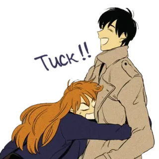 🤗 Tuck!! Anime, Cartoni animati, Amore, Carino, Abbraccio telegram sticker