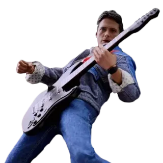🎸 Marty McFly Back to the Future Marty McFly, Back to the Future, guitar, 80s, movie, science fiction, time travel telegram sticker