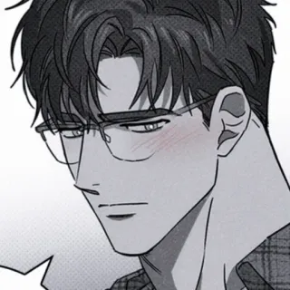 🌑 man, glasses, drawing, portrait telegram sticker