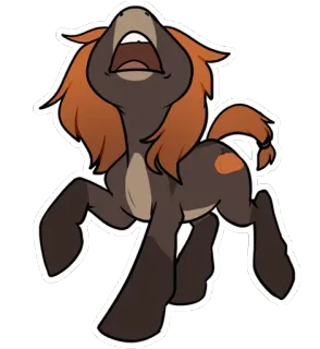 😱 poney, cheval, dessin animé, animal, équin, étalon, jument, clipart telegram sticker