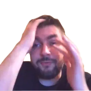 💉 Porträt, Mann, Kopf, Emotion, geschockt, gestresst whatsapp sticker