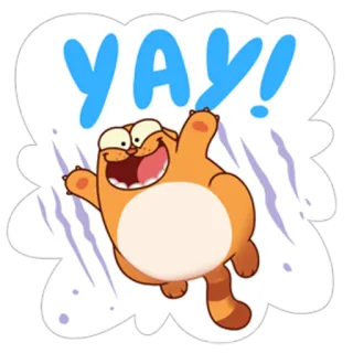 😆 YAY! Katze, Juhu, Feier, Glücklich, Cartoon telegram sticker