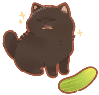 🐾 rarebeans 猫, きゅうり, ステッカー, 動物, 面白い, ペット telegram sticker