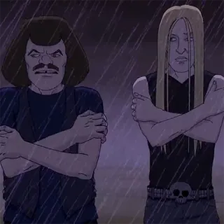 ☔ Metalocalypse Metalocalypse, kartun, acara TV, Dethklok, metal whatsapp sticker