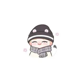 ☁️ 可爱, 卡通, 围巾, 冬天, 帽子, 卡哇伊 telegram sticker
