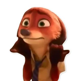 😐 Nick Wilde Zootopia dibujos animados, zorro, animal, disney, zootrópolis, personaje, nick wilde telegram sticker