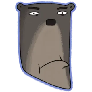 😑 bear, animal, cartoon, sticker telegram sticker